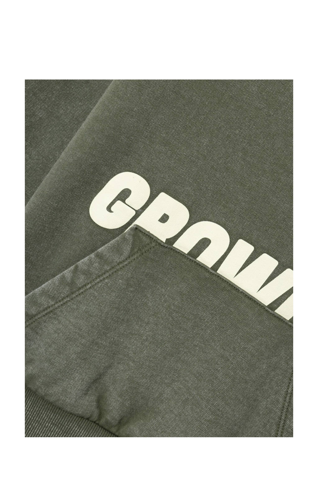 NAME IT hoodie NKMOSIVAS met tekst donkergroen