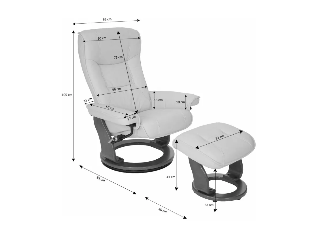 Fauteuil de relaxation TV tissu marron 86 x 82 x 105 cm 04_0003676