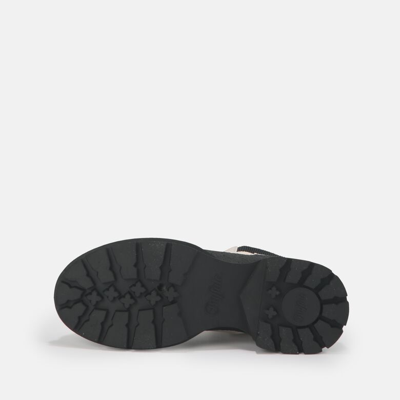 Simona bottines plates véganes, crème aspect croco
