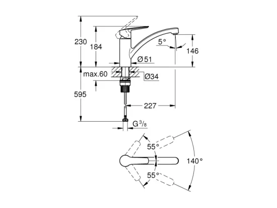 Robinet de cuisine GROHE Start noir mat