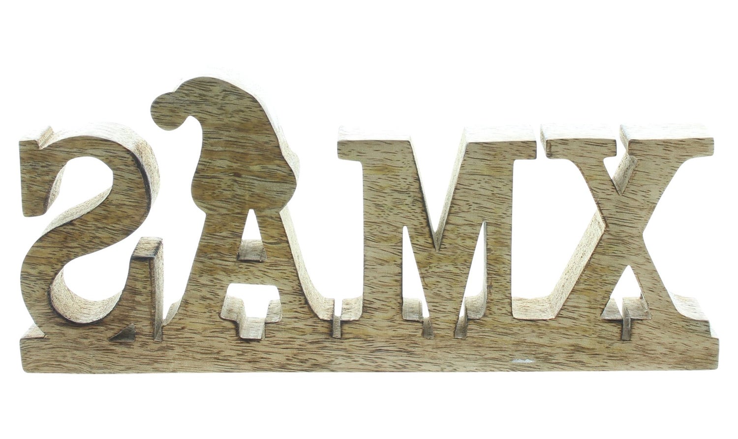 FRANK FLECHTWAREN | XMAS-letters met puntmuts, 27,5 x 2,5 x 12 cm, MANGOHOUT