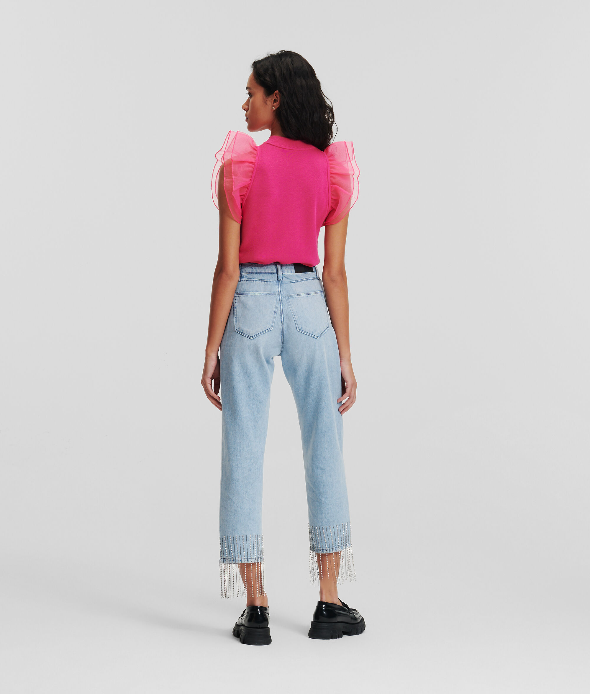 JEAN À FRANGES AVEC STRASS