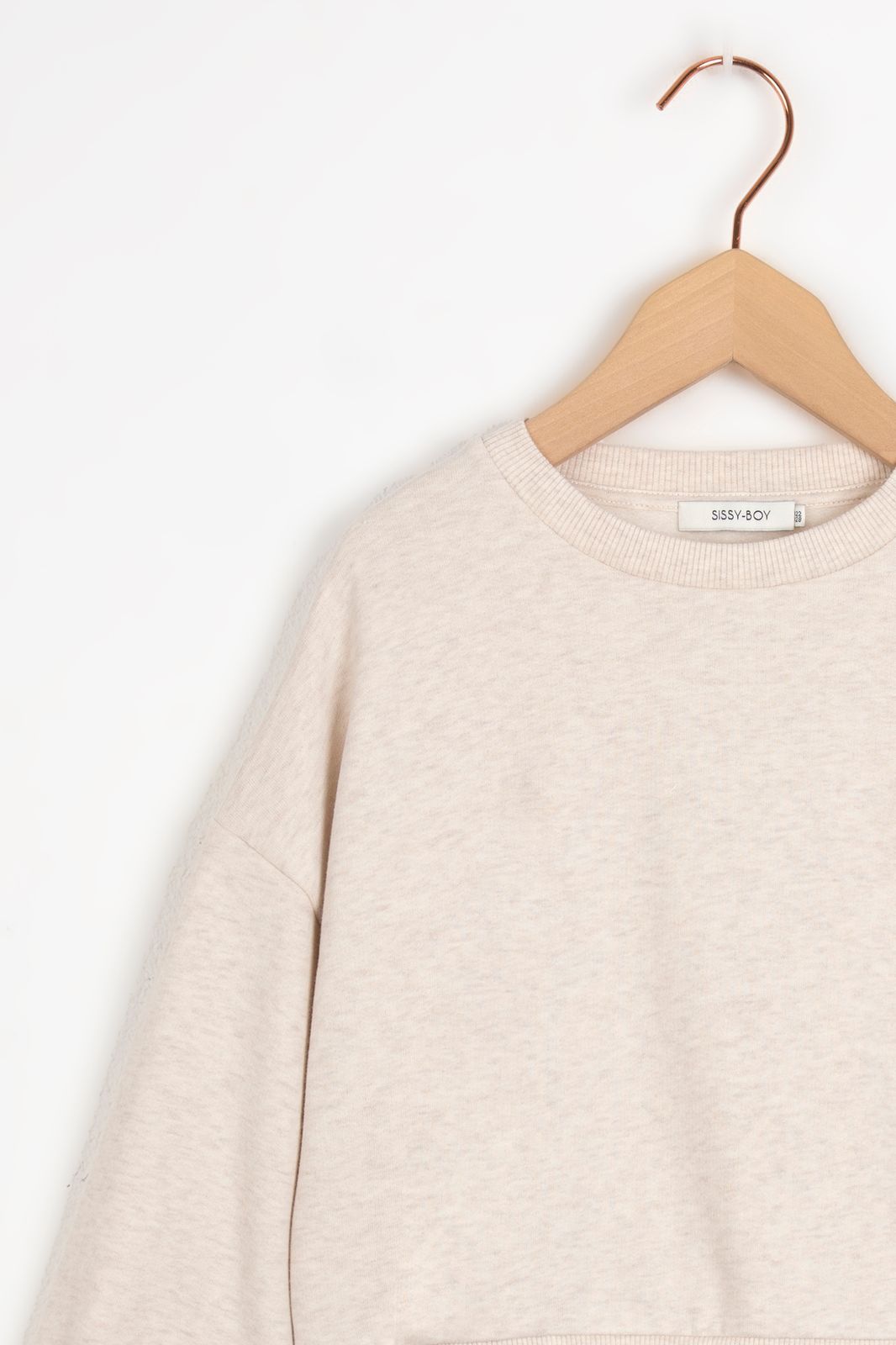 Beige sweater met smiley patch