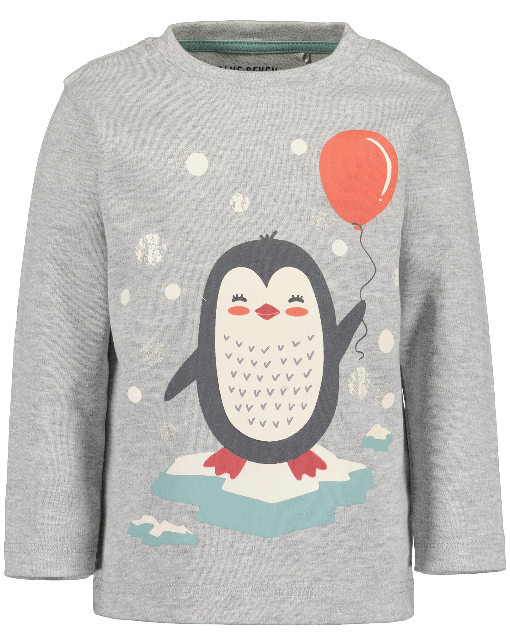 Langarmshirt HAPPY PENGUIN in nebel melange