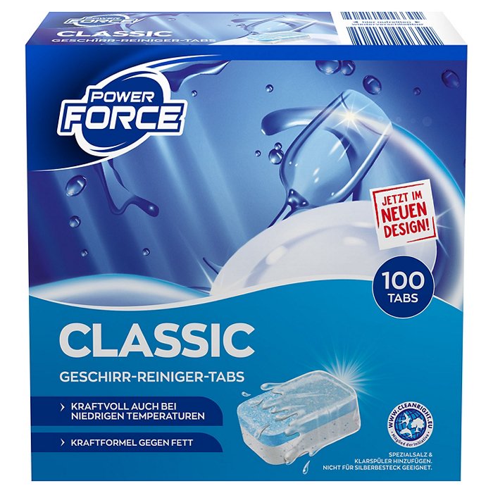 POWER FORCE Geschirr Reiniger Tabs Classic 100 Stk.