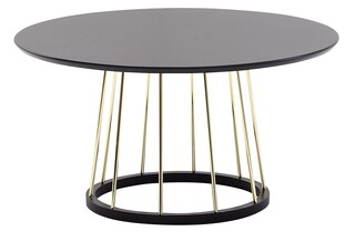 Couchtisch rund Ø 80 cm Goldfarbig/ Schwarz