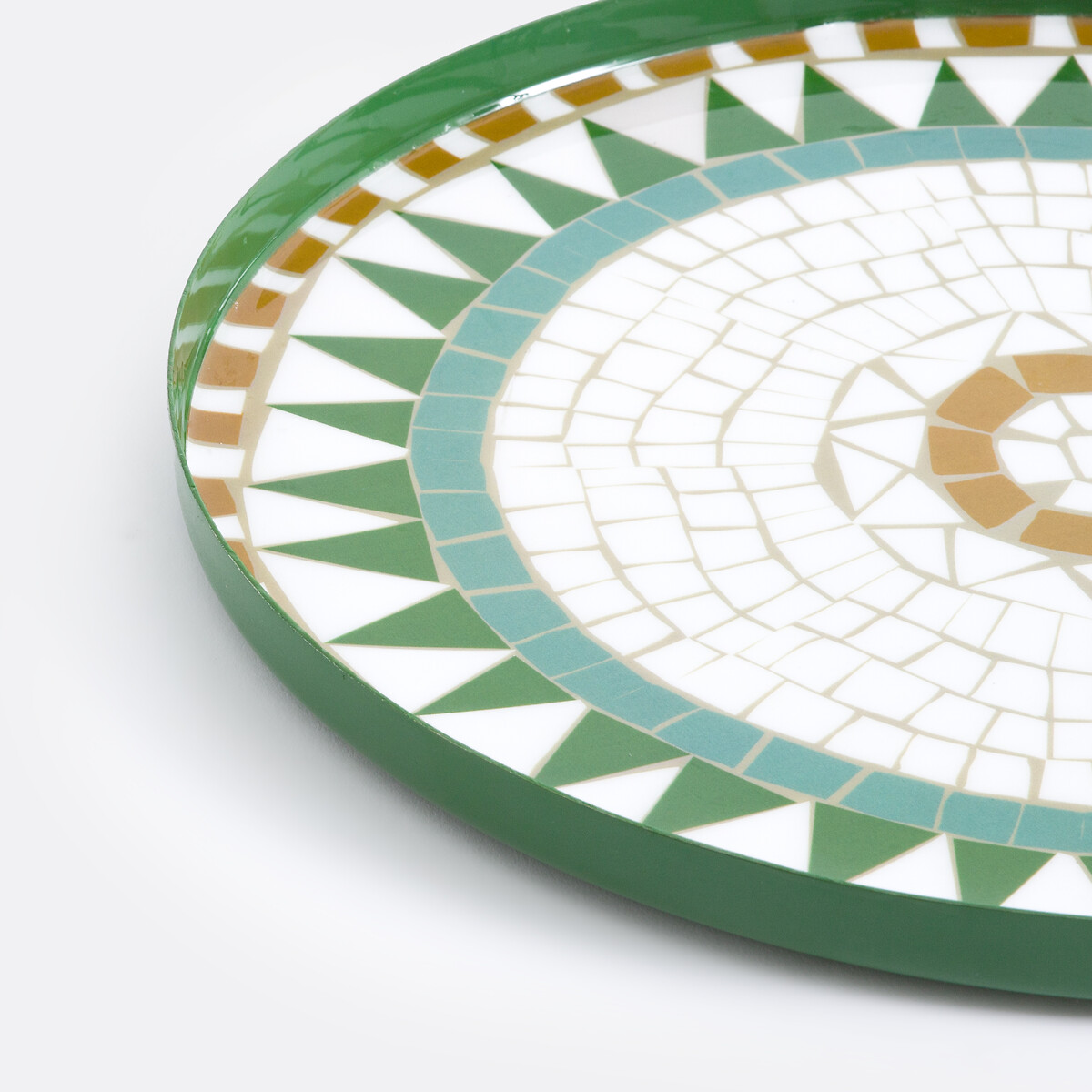 LA REDOUTE INTERIEURS<br>Bandeja redonda de aço com padrão de mosaico, Keito