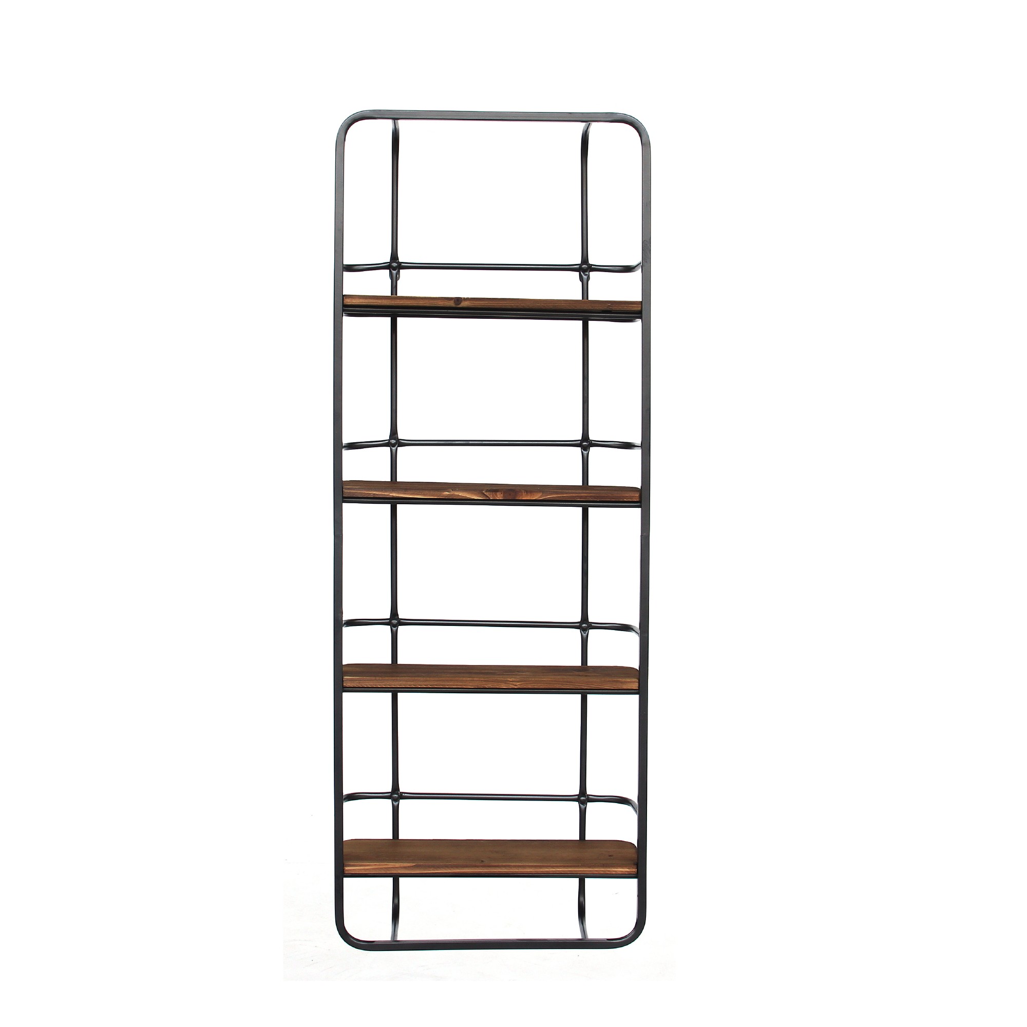 Regal 'Balda' mit 4 Fächern, braun, schwarz, H 120 cm, B 45 cm, L 15 cm von fischer's lagerhaus