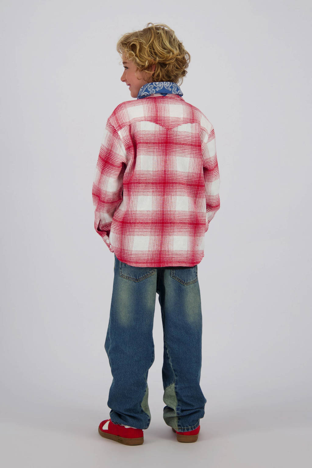 Vingino overshirt Laci rood/wit