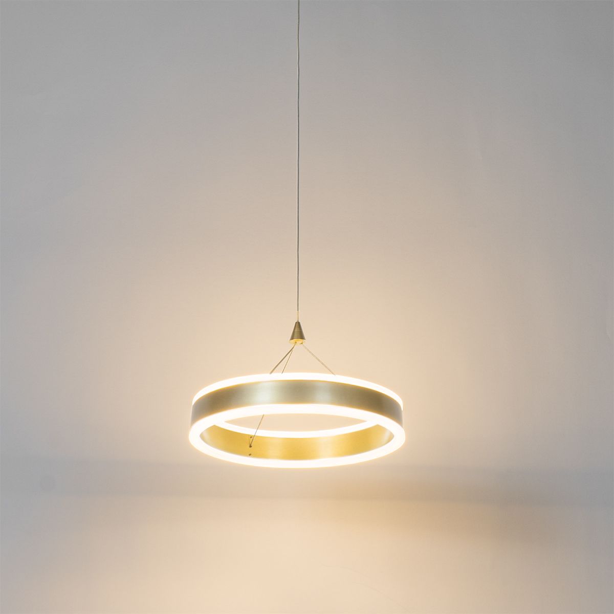Hanglamp messing 30 cm incl. LED 3-staps dimbaar - Lyani