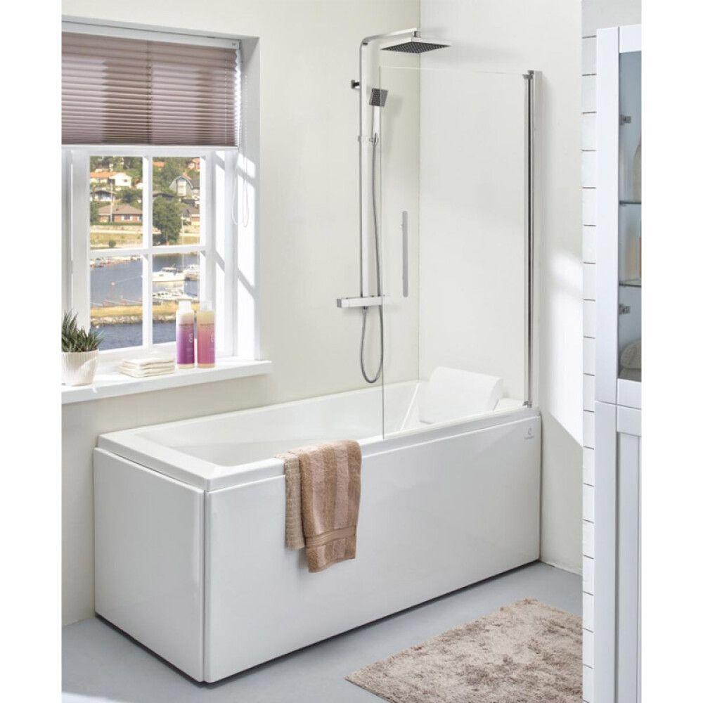 BADEKARSVEGG CAMARGUE SKÄRGÅRD KROM KLARGLASS 80X150CM