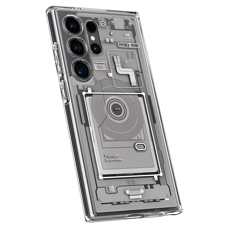 Samsung Galaxy S24 Ultra Zero One Ultra Hybrid Case Hülle (ACS07294) - Grau / Transparent