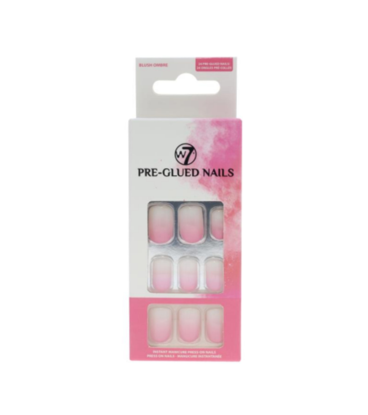 W7 - Unhas postiças Pre-Glued Nails - Blush Ombre