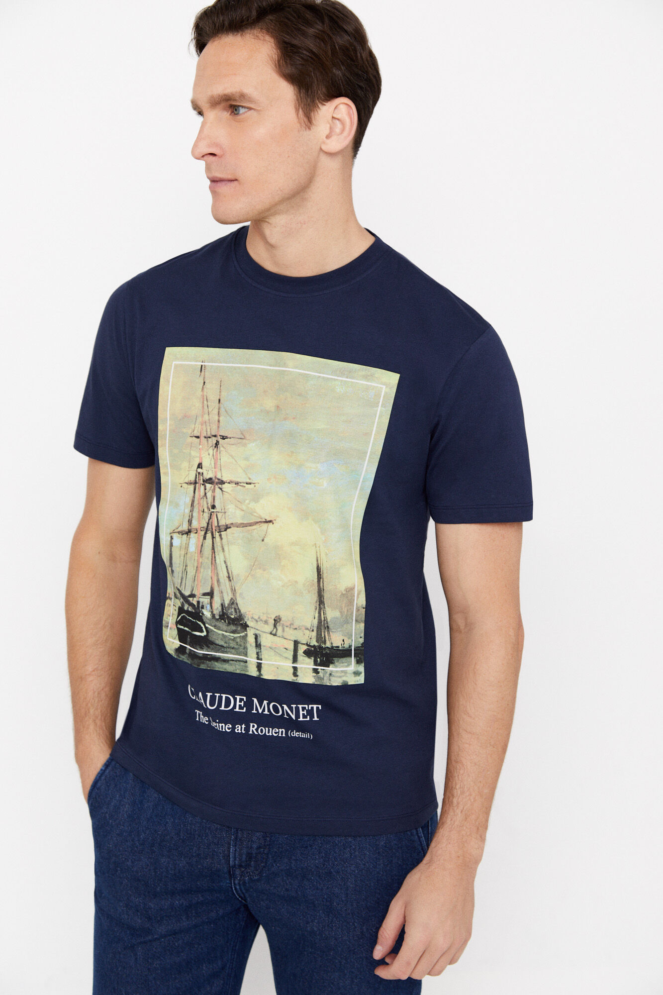 Camiseta com estampa Monet - Azul