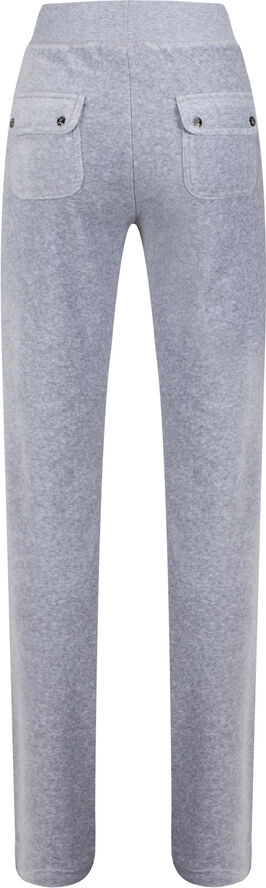 Juicy Couture Del Ray Classic Velour Pant Pocket Design Silver marl