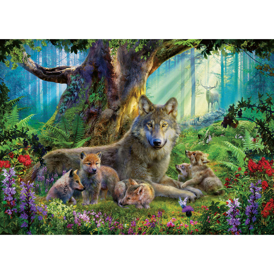 Ravensburger puzzel Familie Wolf in het bos - 1000 stukjes