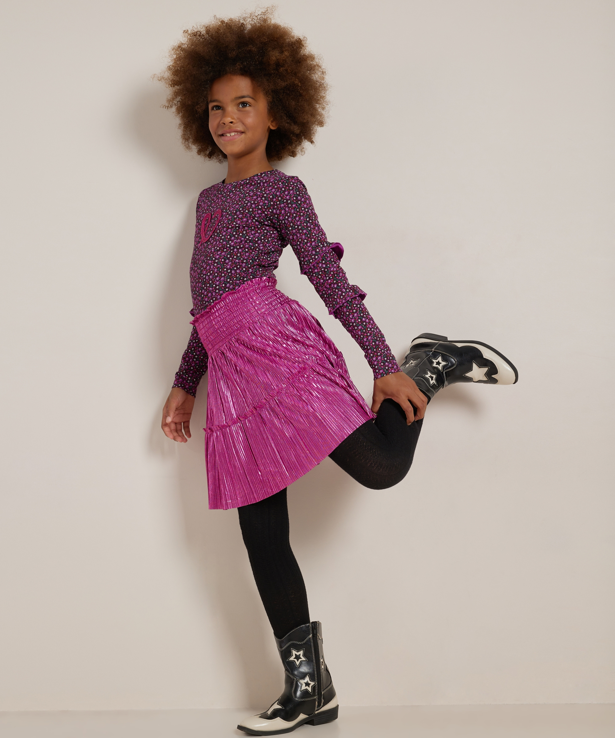 jurk met glitter plissé