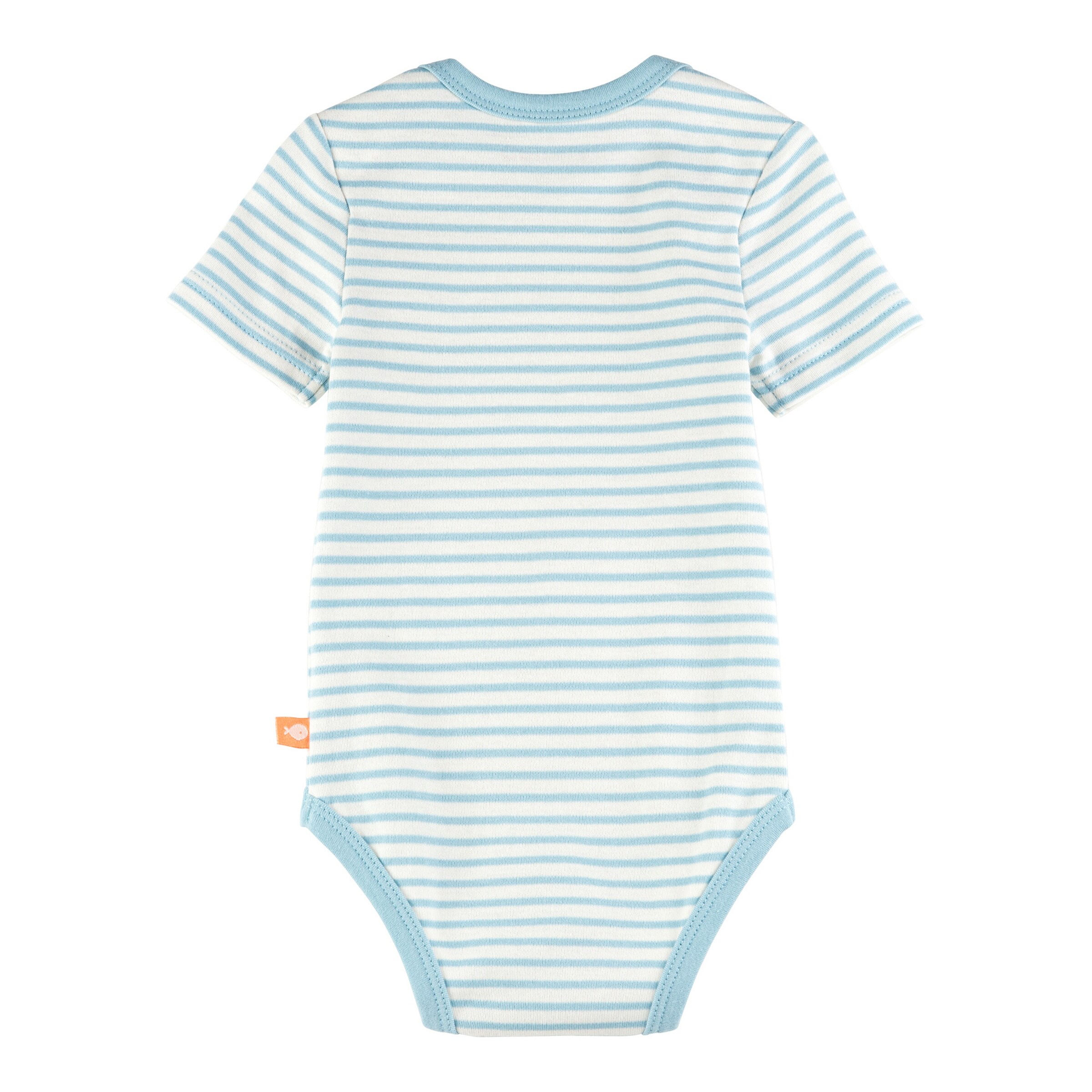 Bornino - Summer Beach 3er-Pack Bodys kurzarm Strand Ringel blau/natur