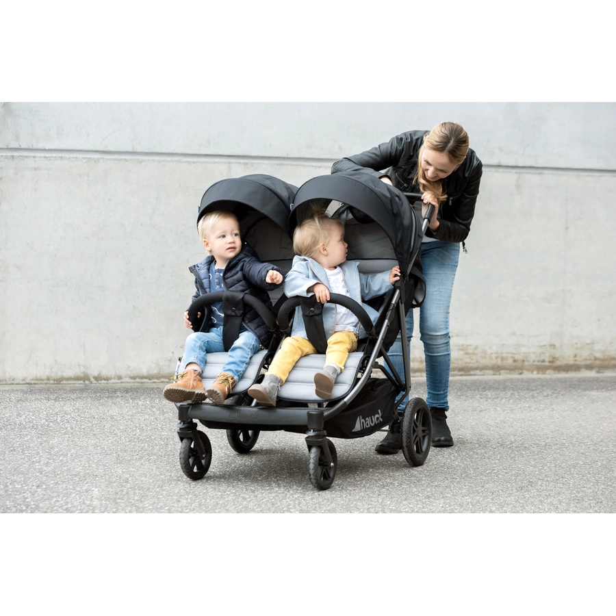 hauck Geschwisterwagen Uptown Duo Melange Black