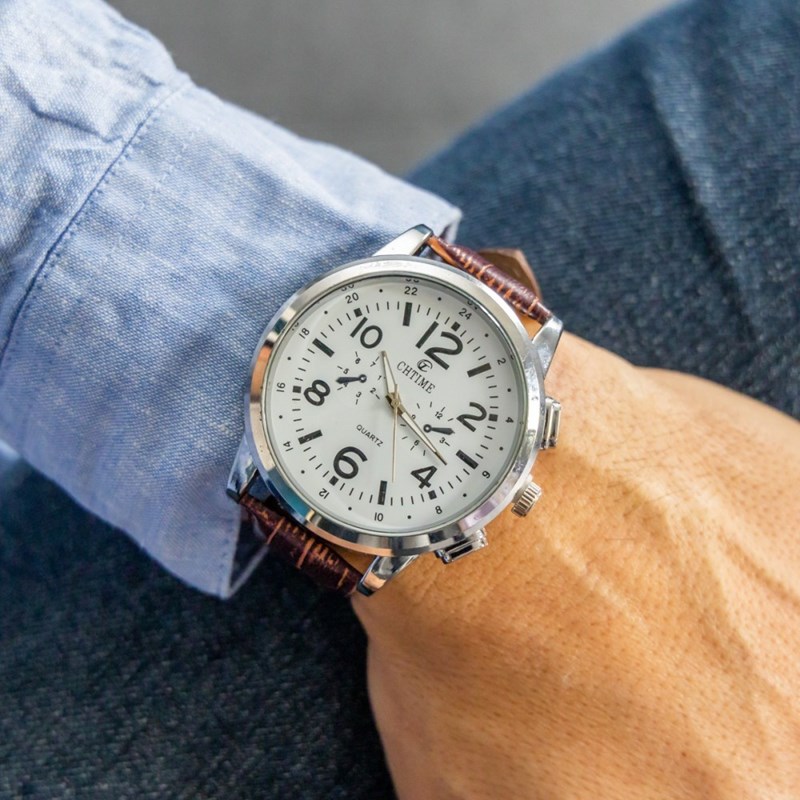 Montre Homme CHTIME bracelet Cuir Marron