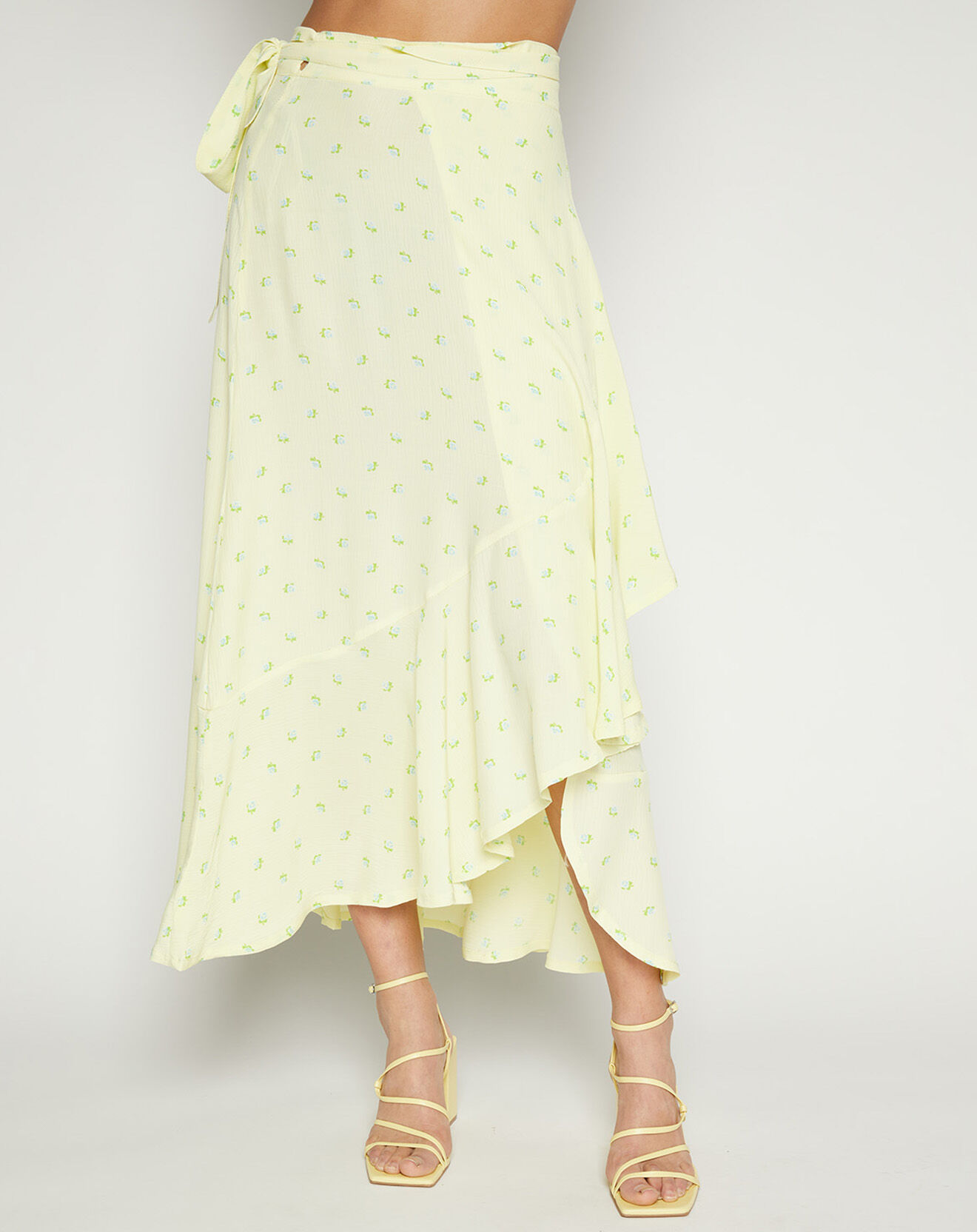 Faithfull the Brand Jupe Aubrie imprimée fleurs jaune