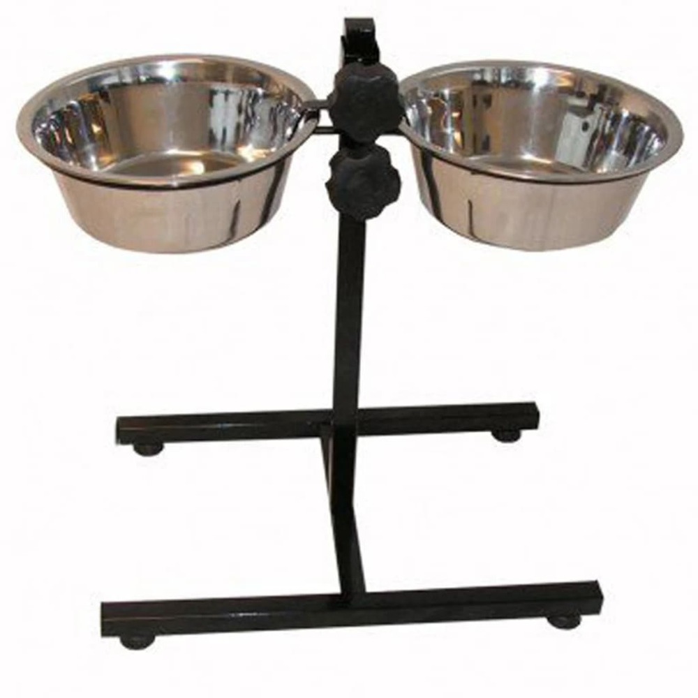 @pet support de mangeoire double pour animaux de compagnie 2x2,8l noir