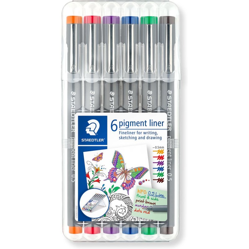 Feutre à pigment, étui de 6,