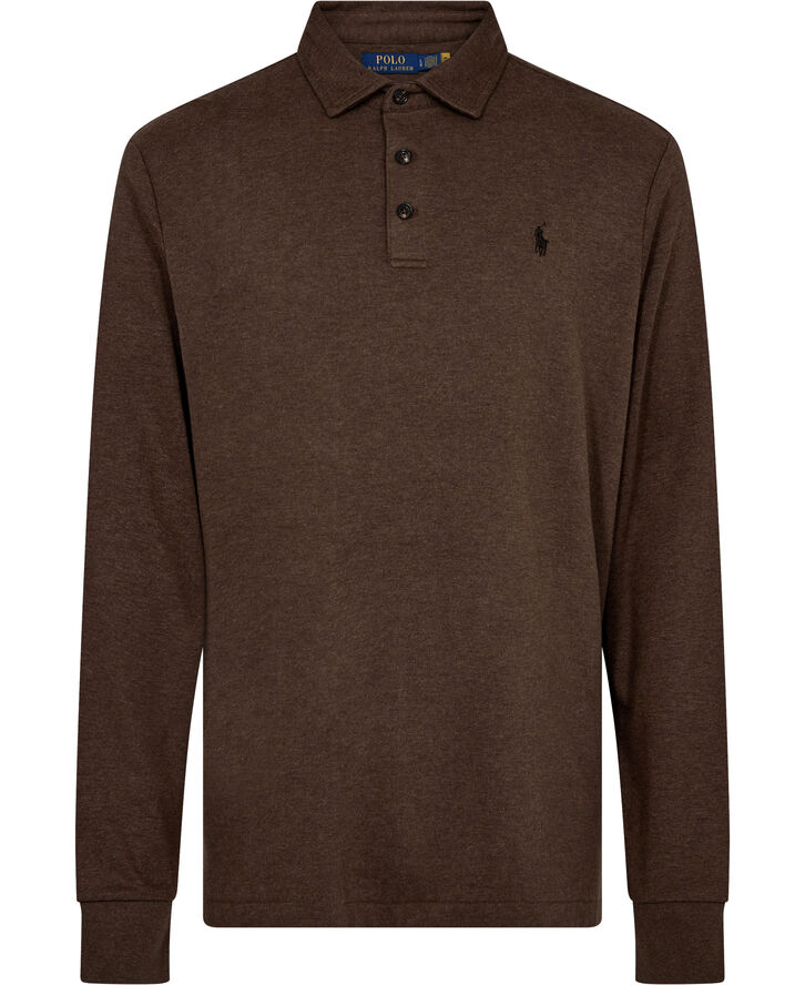Polo Ralph Lauren 30/1 DBL KNT JERSEY-LSL-PLO Nutmeg brown heather/c8940