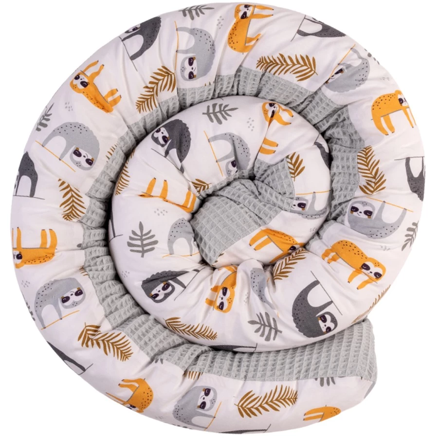 Ullenboom Baby Bettschlange Waffelpique Grau Faultier 300 cm