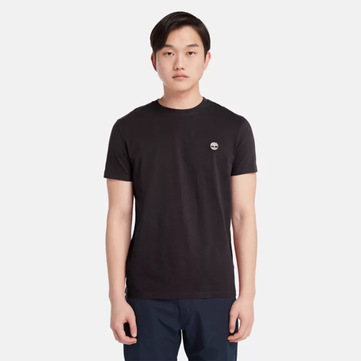 T-shirt coupe slim Dunstan River pour homme en noir