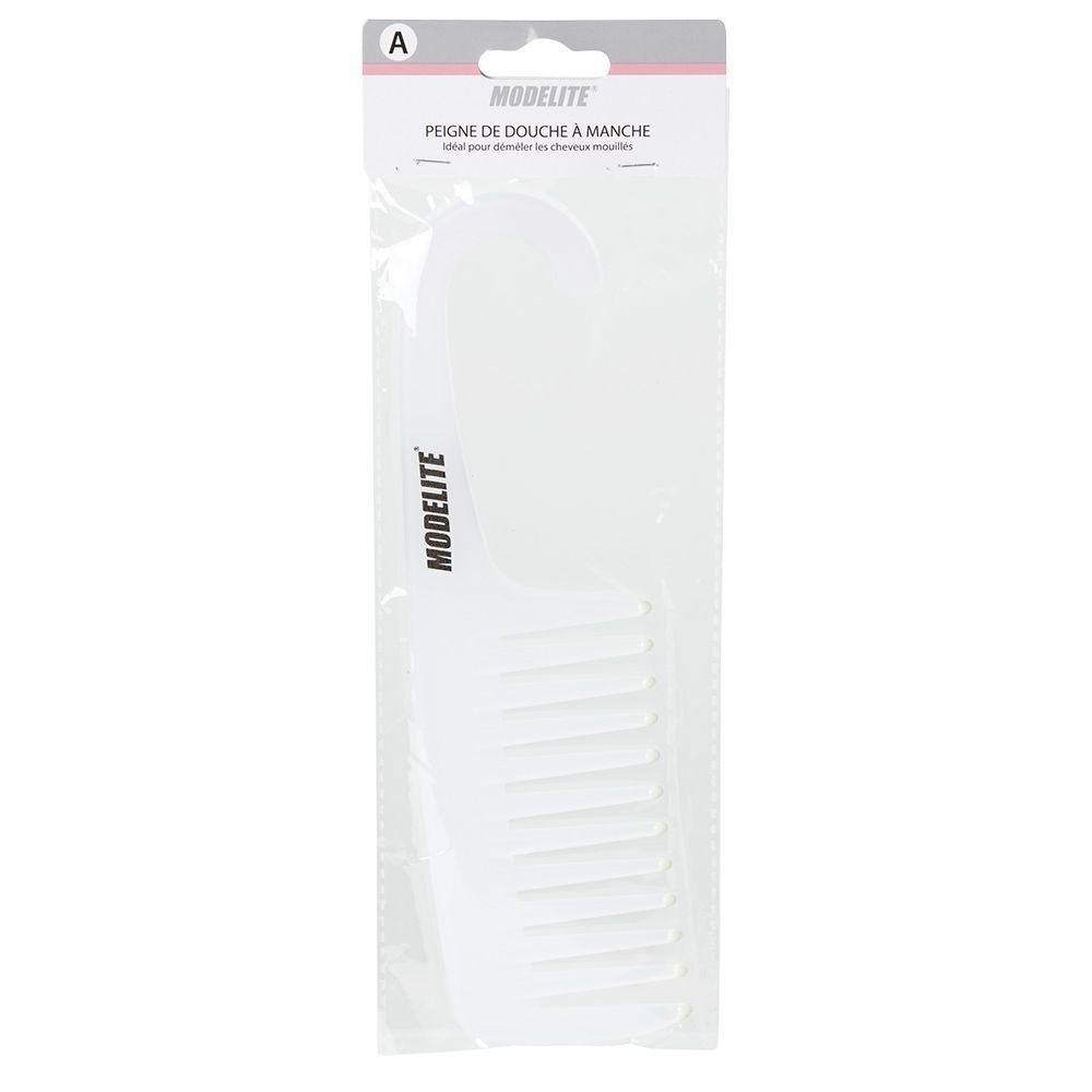 Peigne de douche blanc L26,5 cm
