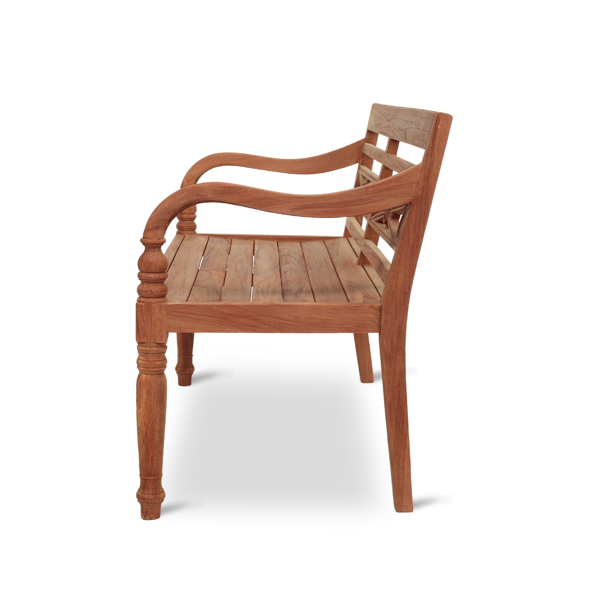 Teakholzbank 'Batavia' 2-Sitzer, natur, B 120 cm, H 85 cm, T 50 cm von fischer's lagerhaus