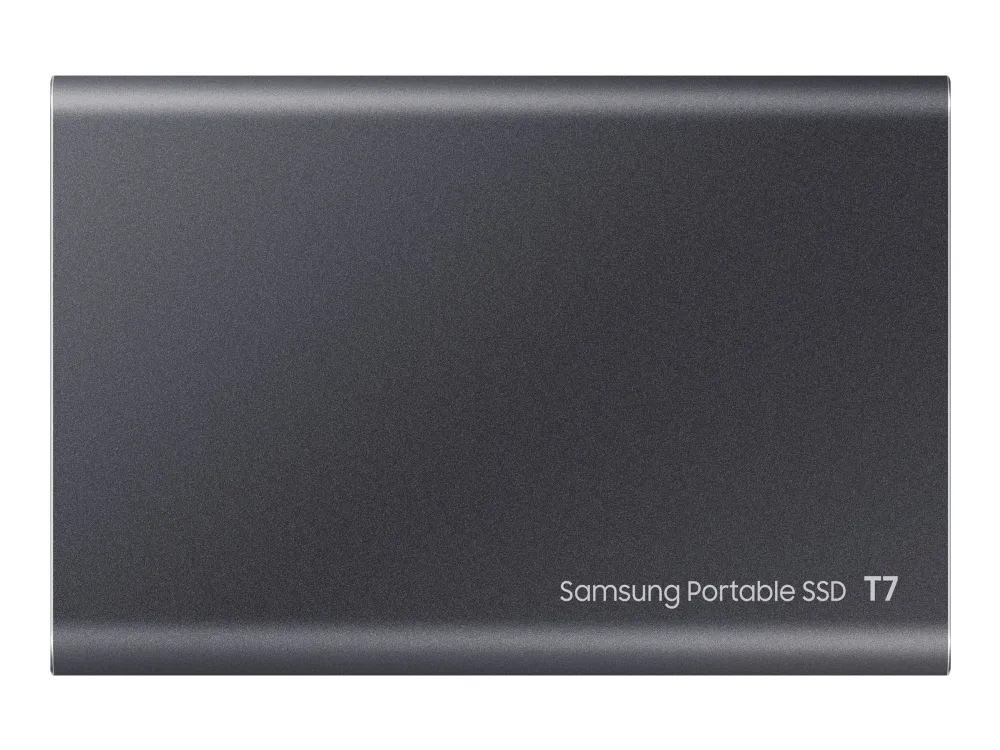 Samsung T7 MU-PC2T0T - SSD - krypteret - 2 TB - ekstern (bærbar) - USB 3.2 Gen 2 (USB-C stikforbindelse) - 256-bit AES - titan grå