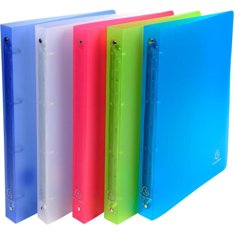 Classeur 4 anneaux plastifié Exacompta Chromaline A4 - Dos 3 cm couleurs assorties