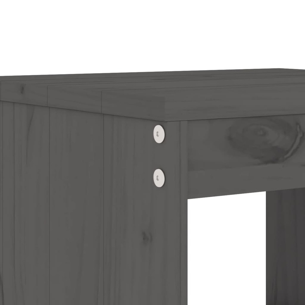 Ensemble de bar de jardin 5 pcs gris bois de pin massif