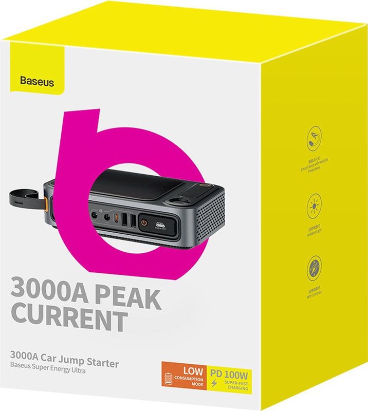 Baseus - Super Energy Ultra Jump Starter - Acculader - Zwart - 26800 mAh
