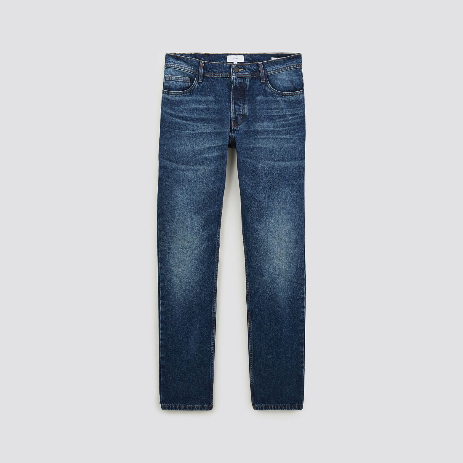 Jean straight authentique lavé Bleu moyen