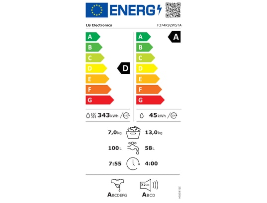 LG - Lave linge sechant Frontal F374R92WSTA