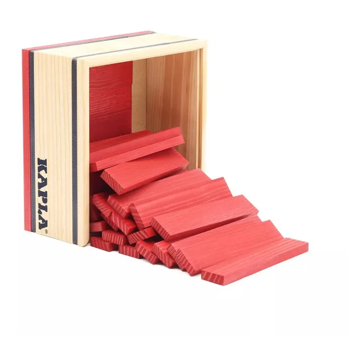 Kapla Coffret Carré - 40 planchettes  | Rouge