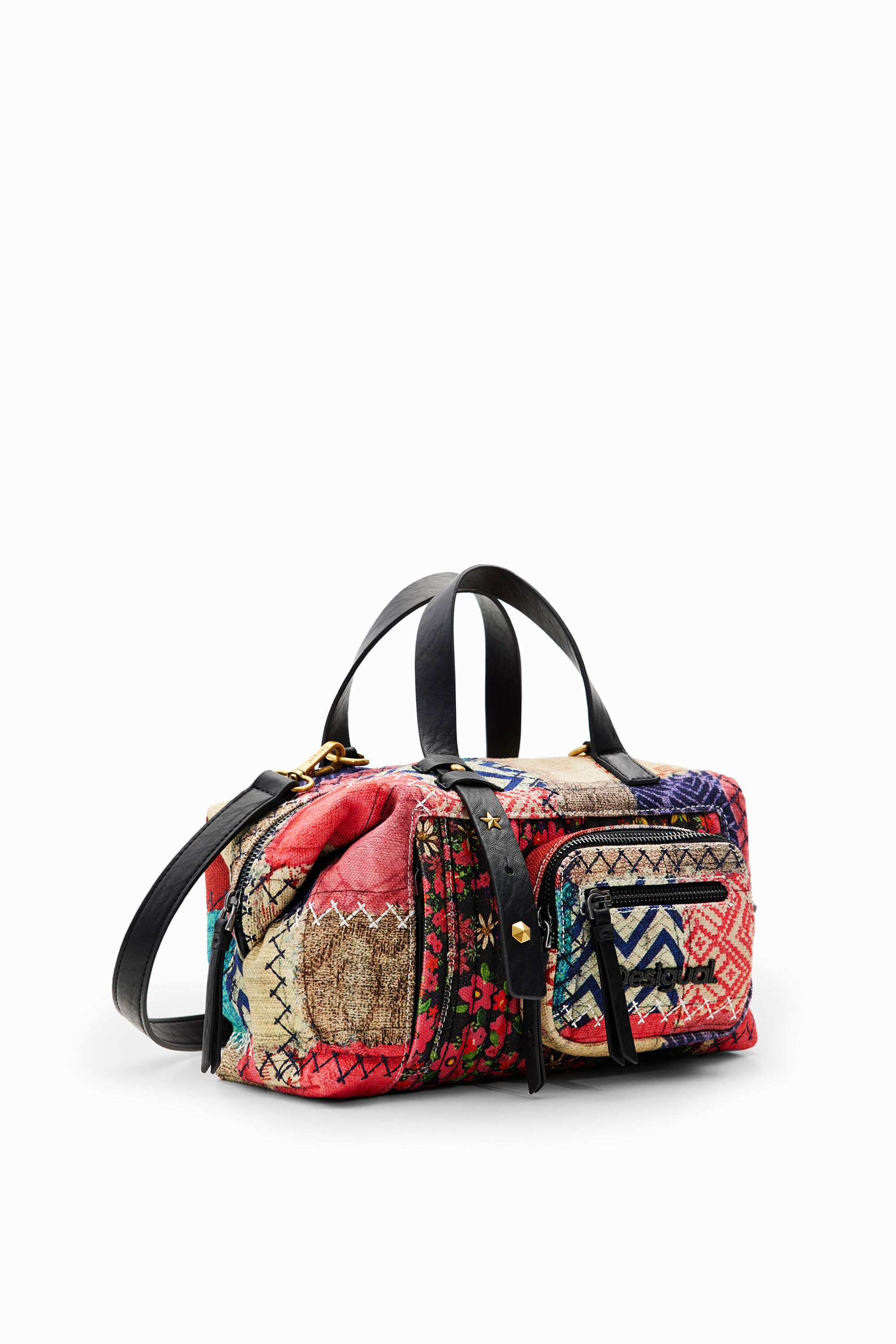Bolsa mediano remendo de tela