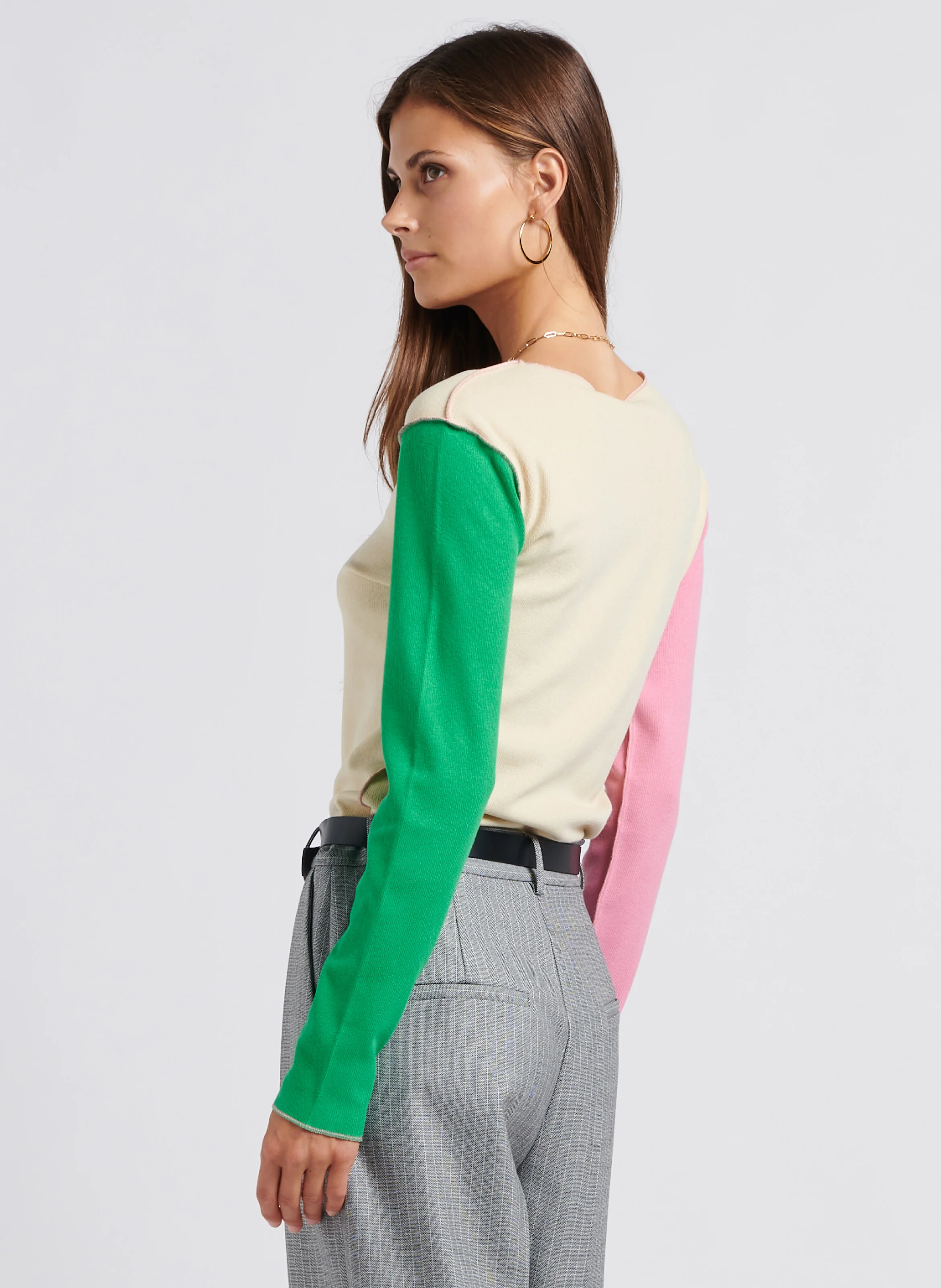 ZOE - Pull droit à col rond | Multicolore