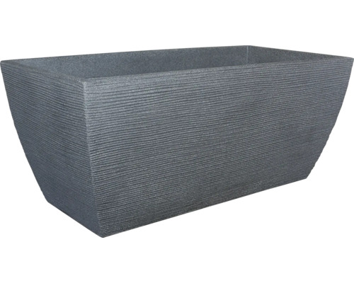 Geli geribbelde plantenbak, kunststof, 80x40x34 cm, grijs