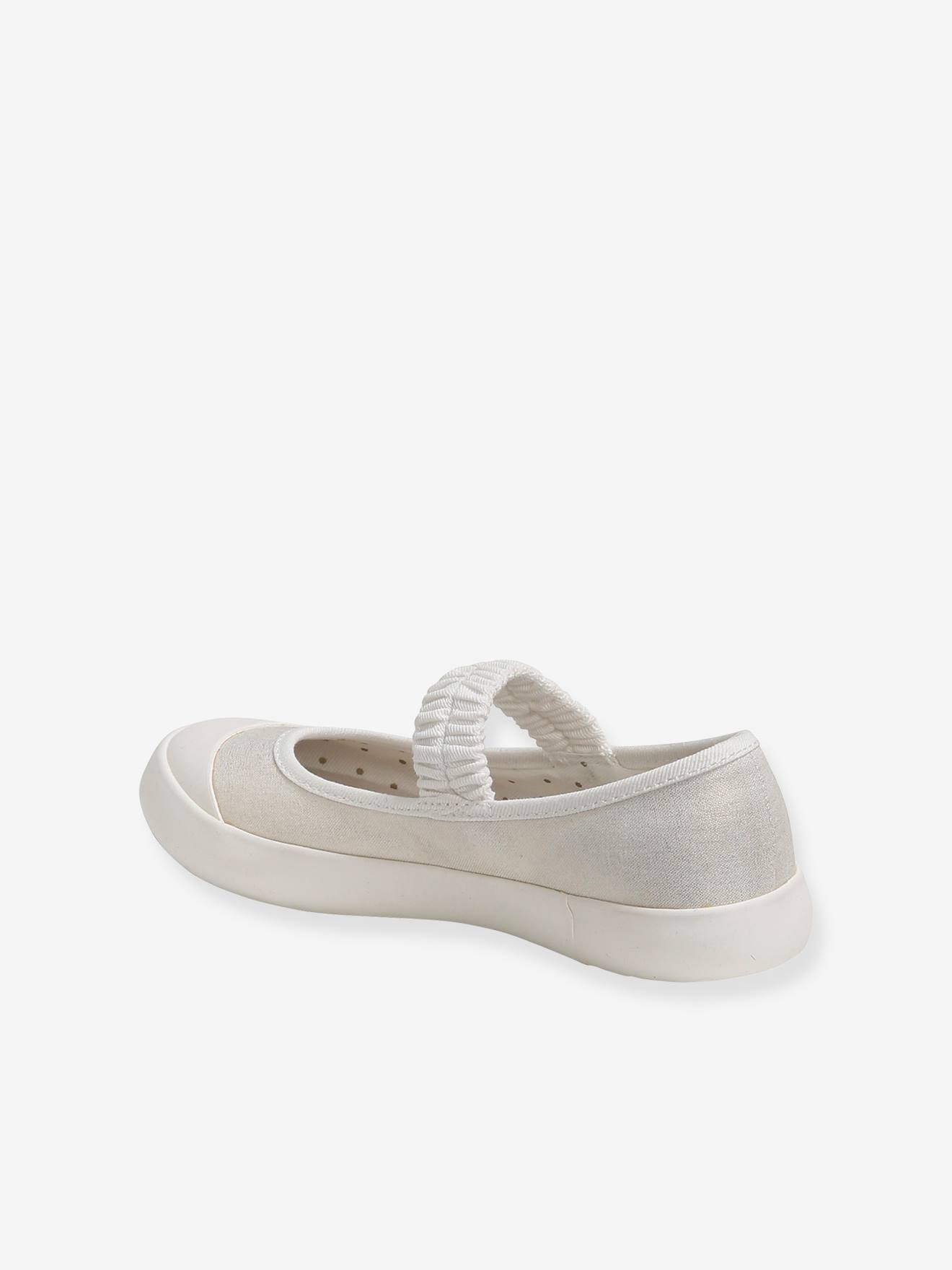 Sapatilhas de ballet de tecido branco para meninas