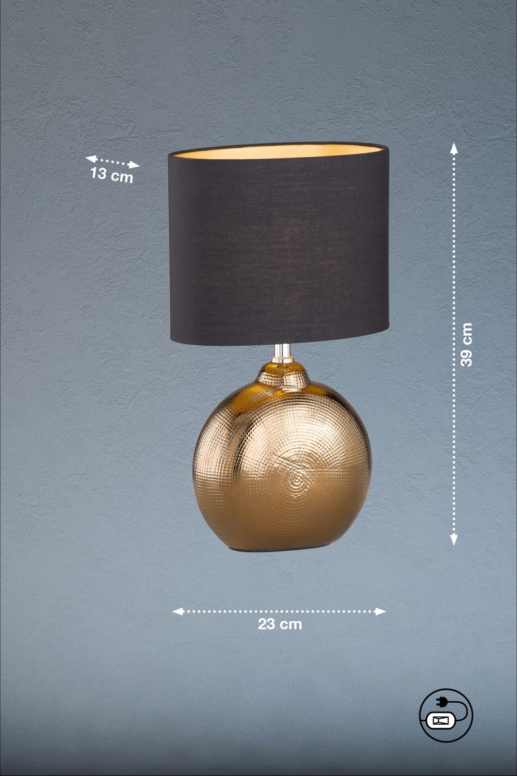 Tischleuchte FORO - bronzefarben-schwarz - 39 cm