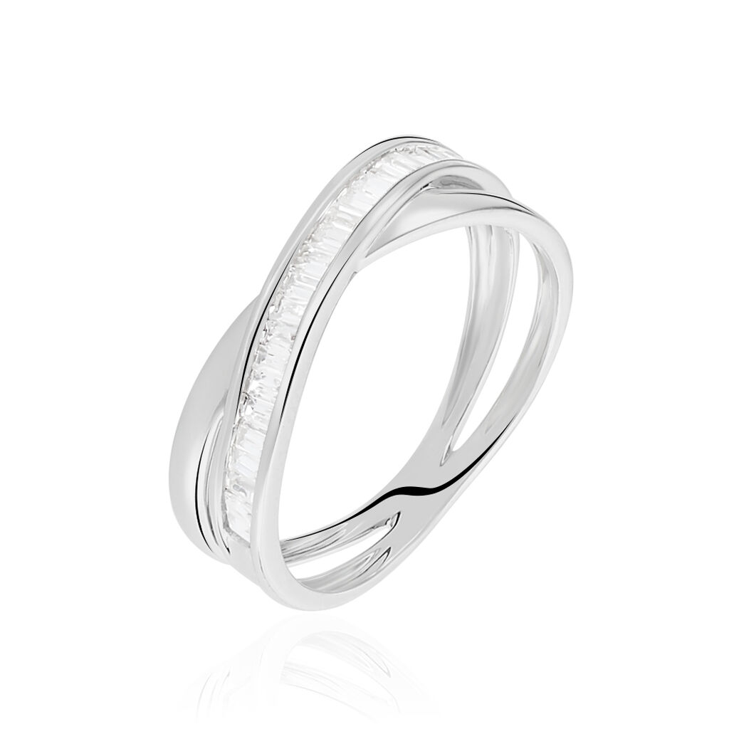 Bague Anelyse Or Blanc Oxyde De Zirconium