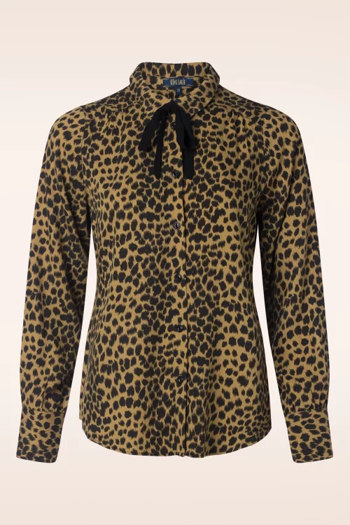 King Louie Ella Tigre blouse in goud bruin