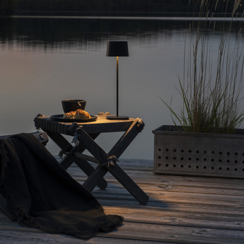 Konstsmide tafellamp Capri Zwart incl. dimmer en usb snoer
