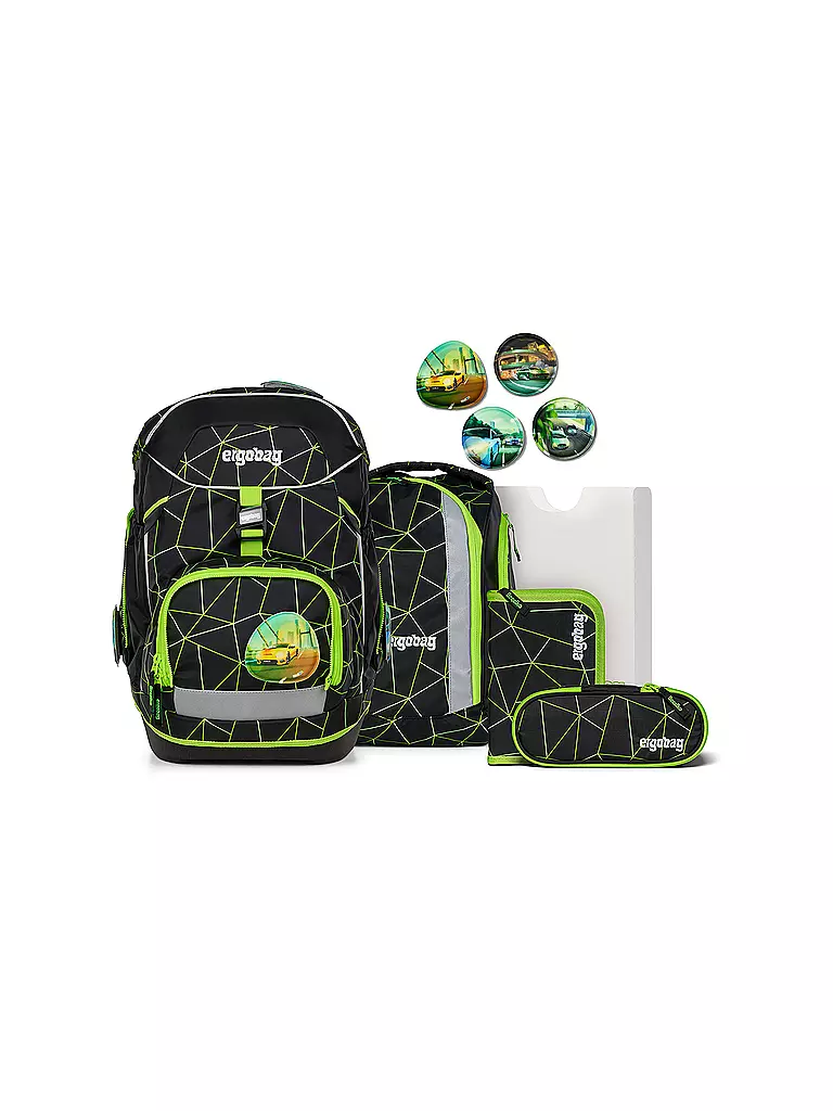 ERGOBAG Schultasche Set 6tlg Pack Cybär Race schwarz