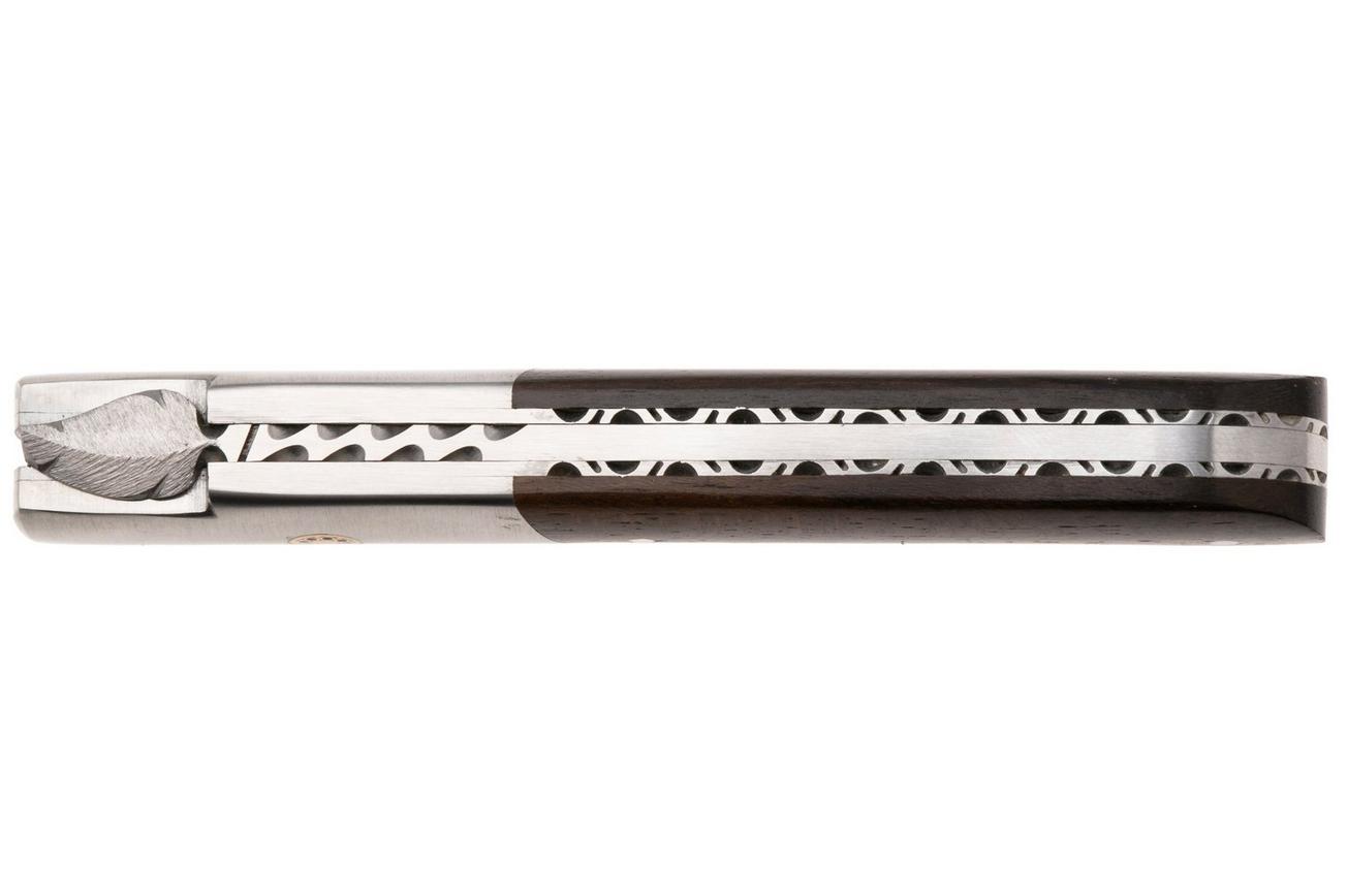 Laguiole en Aubrac Sauveterre Ziricote, Matt Stainless Bolster, Mosaic Pin, zakmes, 11 cm