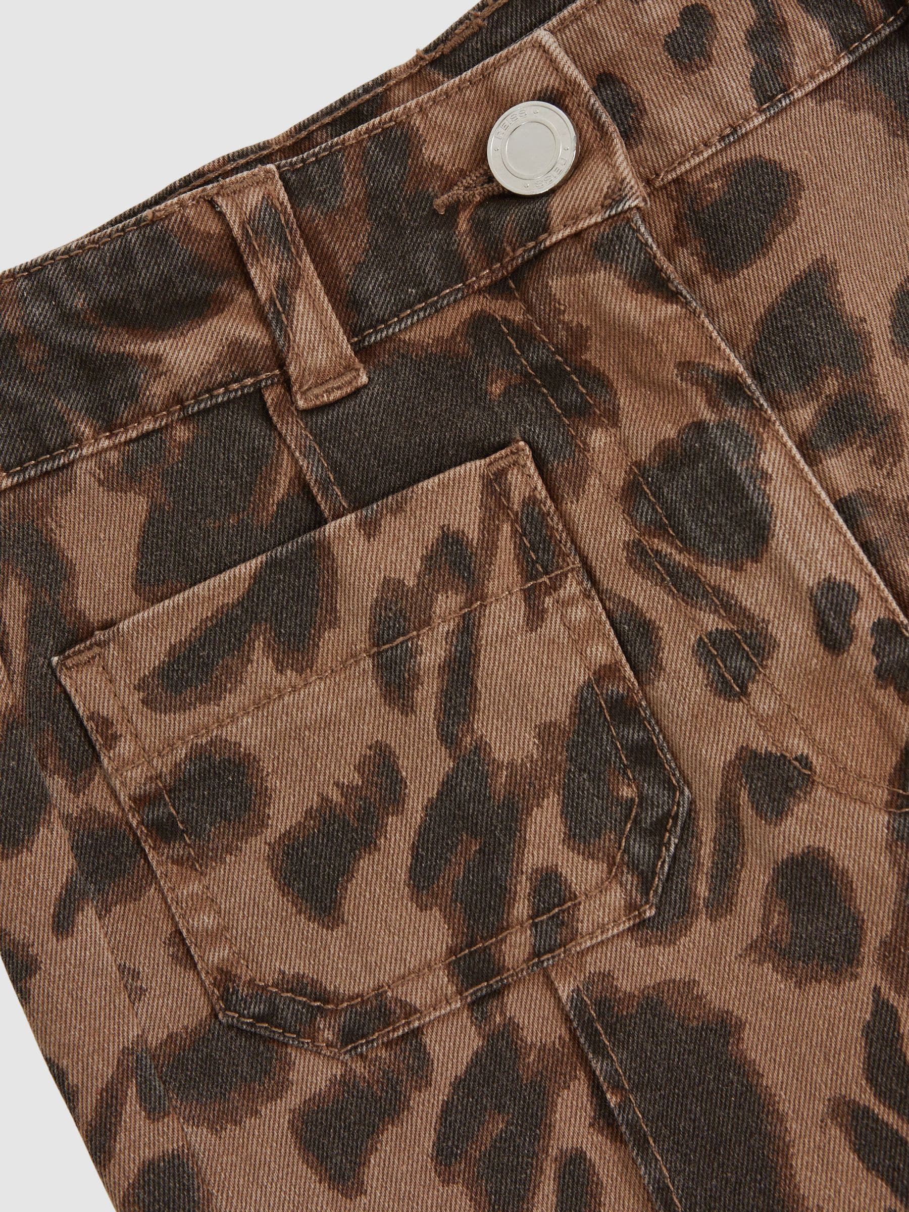 Reiss Wilma Leopard-Print Flared Jeans